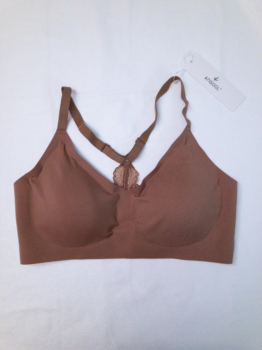 NEW Wireless Lace-Back Bralette in Brown